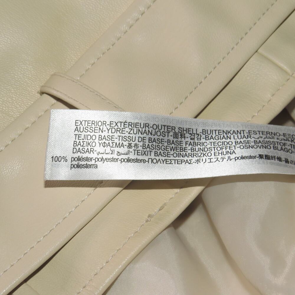 Zara Cream Faux Leather Belted Moto Jacket - Picture 10 of 11